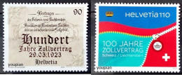 Switzerland 2023, Joint Issue With Liechtenstein - 100 Years Customs Treaty, MNH Unusual Stamps Set - Ungebraucht