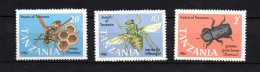 Tanzania 1987 (incomplete) Set Insects/Wasp/Fly (Michel 400/02) Nice MNH - Tansania (1964-...)