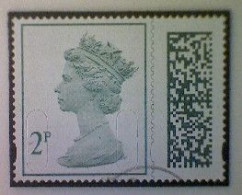 Great Britain, Scott MH506, Used (o), 2022 Machin, Queen Elizabeth II, 2p, Gray Green - Machins