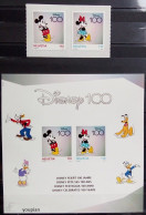 Switzerland 2023, 100 Years Disney, MNH S/S And Stamps Set - Unused Stamps