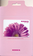 Kohl's, U.S.A., Carte Cadeau Pour Collection, Sans Valeur, # Kohls-13a - Cartes De Fidélité Et Cadeau