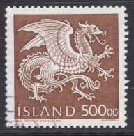 00707/ Iceland 1989 Sg732 500k Brown Fine Used Dragon. Cv £14 - Usati