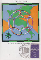 Carte Maximum  1er  Jour   FRANCE      EUROPA    STRASBOURG   1959 - 1959