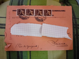 LETTERA CON 4 FRANCOBOLLI POSTA AEREA SOPRASTAMPATI P.M. - Storia Postale