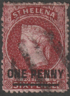 St Helena 1868 1d Lake SG7 Type B - Antille