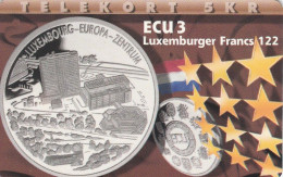 Denmark, P 141, ECU - Luxemburg, Only 700 Issued, Coins , Flag, 2 Scans. - Danimarca