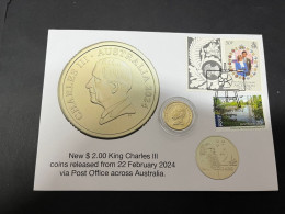 23-2-2024 (1Y 2 A) Australia - Coin Released Via Australia Post - New $ 2.00 King Charles III (on Cover With P. Diana) - 2 Dollars