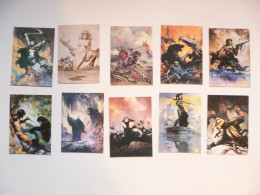 Lot De 10 Cartes à Collectionner Illustrateur FRAZETTA - Andere & Zonder Classificatie