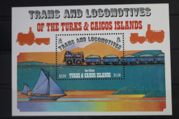 Turks- Und Caicosinseln Block 42 Mit 624 Postfrisch Eisenbahn #WF224 - Turks & Caicos (I. Turques Et Caïques)