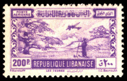 Lebanon 1945 200p Violet Air Lightly Mounted Mint. - Liban