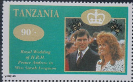 Tanzania 1986, Royal Wedding Prince Andrew And Sarag Ferguson, MNH Single Stamp - Tansania (1964-...)