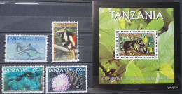 Tanzania 2001, Conserve Zanzibr Rare Species, MNH S/S And Stamps Set - Tanzania (1964-...)