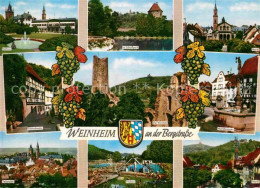 72839457 Weinheim Bergstrasse Rathaus Schlosspark Markt Brunnen Burg Windeck Alt - Weinheim