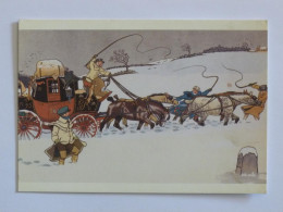 VOITURE HIPPOMOBILE ANCIENNE / Cheval / Voyage En Chaise De Poste Dans Neige - Conservatoire Breton - Taxis & Fiacres