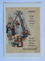 ARBRE - BALANCOIRE - Jeu Enfant - Alphabet Phosphatine Falières (lettres A B) Coll. Pollès - Bibliothèque Rennes - CPM - Alberi