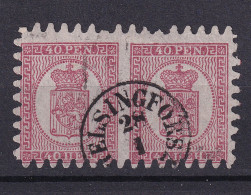 Finland 1866 40p Pair Used Sc10 Type II  Nice Cancel 15941 - Used Stamps