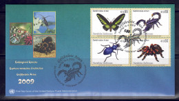 UNO Wien 2009 - Gefährdete Arten (XVII) - Insekten, FDC Mit Nr. 588 - 591 - FDC