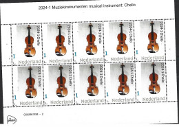 Nederland 2024-2 Muziek Instrument Music Instrument Chello  Sheetlet   Postfris/mnh/sans Charniere - Nuevos