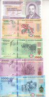 BURUNDI 100 500 1000 2000 5000  FRANC 2018 2021 P-44 50 51 52 53  UNC SET - Burundi