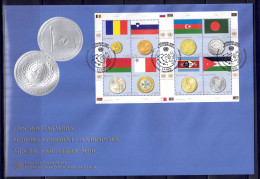 UNO Wien 2010 - Flaggen Und Münzen, FDC Mit 626 - 633 Im Kleinbogen - FDC