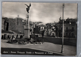 CARTOLINA  AGIRA PIAZZA FORTUNATO E MONUMENTO AI CADUTI - Enna