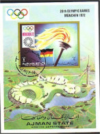 Ajman Drapeau Et Flamme Olympique Flame Flag (A51-441b) - Stamps