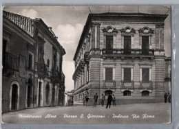 CARTOLINA  MONTEROSSO ALMO PIAZZA S GIOVANNI IMBOCCO VIA ROMA ANIMATA - Enna