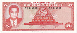 BILLETE DE HAITI DE 5 GOURDES DEL AÑO 1984 EN CALIDAD EBC (XF) (BANK NOTE) - Haïti