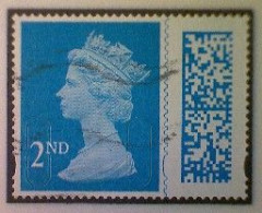 Great Britain, Scott MH498, Used (o), 2021 Machin, Queen Elizabeth II, 2nd, Bright Blue - Série 'Machin'