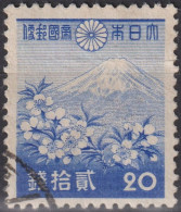 1940 Japan Kaiser Hirohito (Showa Era) ° Mi:JP 265A,Yt:JP 272, Mount Fuji And Cherry Blossoms, Regular Series: 1st Showa - Oblitérés