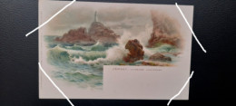 JERSEY CORBIERE LIGHTHOUSE CHROMO POSTCARD FAULKNER CHANEL ISLAND SERIES NO 52B - Other & Unclassified
