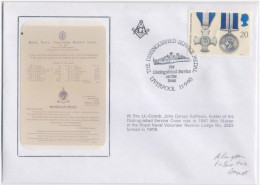 John Darsey Hoffman Master Of Royal Naval Volunteer Reserve Lodge No 3926, Army Freemasonry, Masonic, Britain FDC 1990 - Massoneria