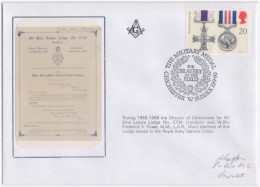 Nil Sine Labore Lodge No. 2736, This Lodge Served In The Royal Army Service Corps Freemasonry Masonic, Britain FDC 1990 - Vrijmetselarij