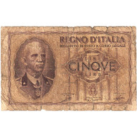 Italie, 5 Lire, KM:28, B - Regno D'Italia – 5 Lire