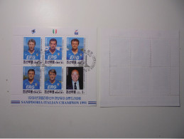 Korea/1992 Sampdoria, Italian Football Champions 1991 31. August Wz: Keine Zähnung: 12 /Minisheet/2xGeste - Famous Clubs