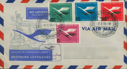 Bund 1955 Deutsche Lufthansa 205/08 Auf Satzbrief Mit SST (X18724) - Cartas & Documentos