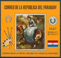 Paraguay 1973 Gemälde Alfred De Dreux: Reiterin Block 201 Postfrisch (C80468) - Paraguay