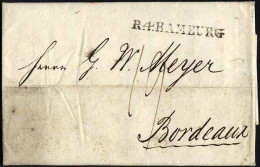 HAMBURG VORPHILA 1805, R.4. HAMBURG, L1 Auf Brief Nach Bordeaux, Feinst - Prephilately