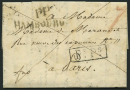HAMBURG VORPHILA 1817, HAMBOURG, L1 Auf Brief Nach Paris, Nebenstpl. PP Und R1 Ps.Ps., Pracht - Préphilatélie