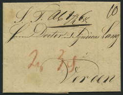 HAMBURG VORPHILA 1825, Brief Von Hamburg Nach Verden, Rückseitiger Datumsstempel, Pracht - Préphilatélie
