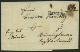 HAMBURG, L1 Auf Brief Nach Brüninghausen By Dortmundt, Handschriftlich Frey Bis Münster, Pracht - Precursores