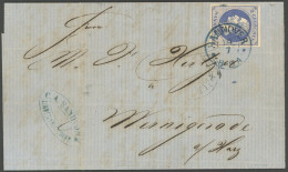 HANNOVER 15a BRIEF, 1863, 2 Gr. Blau Auf Brief Nach Werningerode, Gepr. Pfenninger - Hanovre
