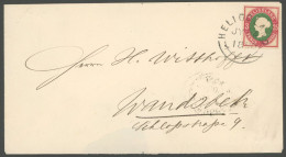 HELGOLAND 15 BRIEF, 1890, 25 Pf. Lilakarmin/grün Auf Prachtbrief Nach Wandsbek, Gepr. Lemberger - Héligoland