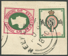 HELGOLAND 13b,20A BrfStk, 1879, 5 M. Wertziffer Im Oval Mit 5 Pf. Lebhaftkarmin/grün Auf Dekorativem Prachtbriefstück, G - Heligoland