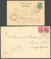 HELGOLAND DR BRIEF, 1890/95, 2 Belege Dt. Reich Mit Stempel HELGOLAND B, Feinst/Pracht - Heligoland