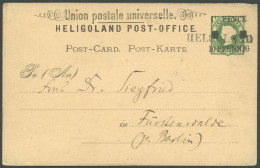 HELGOLAND P 3I BRIEF, 1879, 10 Pf. Grün, Strich 251/2 Lang, Mit Einzeiler Nach Fürstenwalde, Feinst, Mi. 150.- - Héligoland