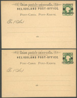 HELGOLAND P 3I,11 BRIEF, 1879, 10 Pf. Grün, Strich 251/2 Und 35 Mm Lang, Ungebraucht, 2 Prachtkarten, Mi. 60.- - Héligoland