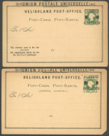 HELGOLAND P 4 F/A BRIEF, 1879, 10 Pf. Auf 5 Pf. Grün, Frage- Und Antwortteil, 2 Ungebrauchte Karten, Feinst - Helgoland