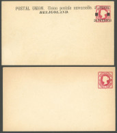 HELGOLAND U 1,2I BRIEF, 1875, 10 Pf. Rot Und 20 Pf. Auf 10 Pf. Rot, Pfennig In Gleichmäßigen Typen, Je Auf Ganzsachenums - Heligoland