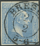 PREUSSEN 11aI O, 1858, 2 Sgr. Blau Mit Plattenfehler I Von ZWEI Oben Nach Links Geneigt, Pracht, Gepr. Bühler, Mi. 400.- - Otros & Sin Clasificación